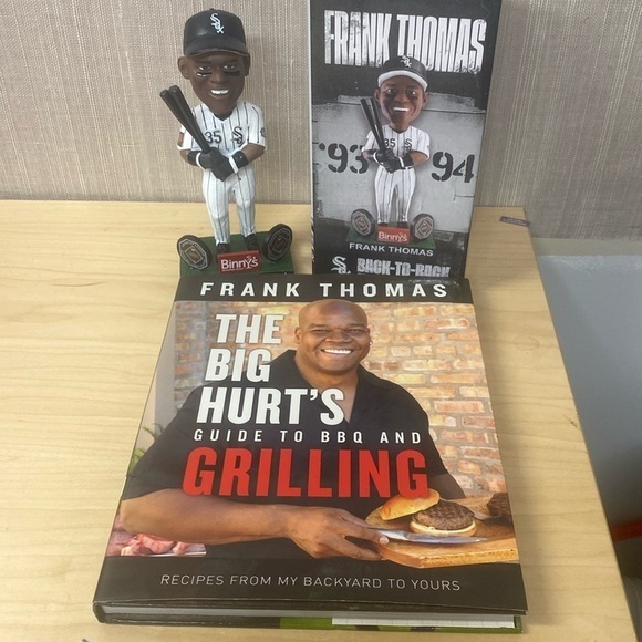 Frank Thomas baseball bobble head and The Big Hurts‎ cookbook - Picture 1 of 7